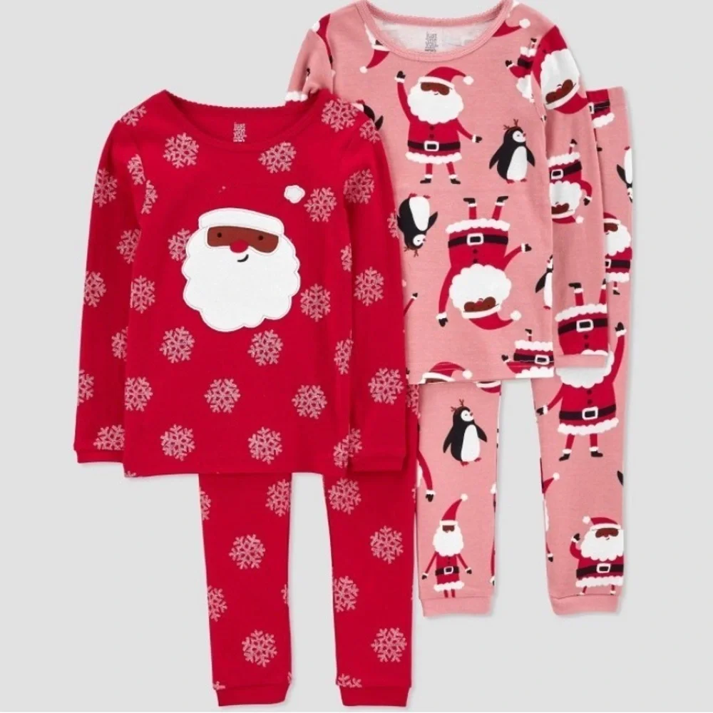 NWT Carters Just One You 4 Piece Girls Christmas Pajamas